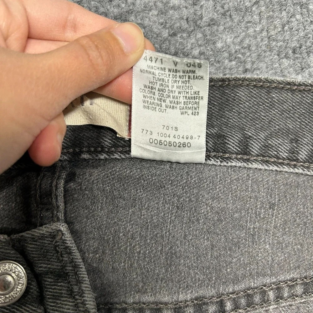 Levi's 505 Jeans Faded Black Denim Regular‎ Fit Straight Classic 34X29.5 - Flaws